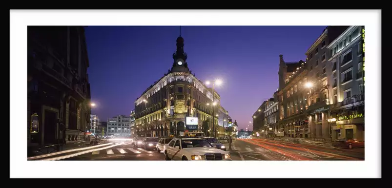 Rues de Madrid - affiche ville la nuit