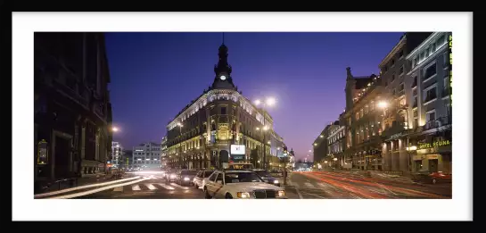 Rues de Madrid - affiche ville la nuit