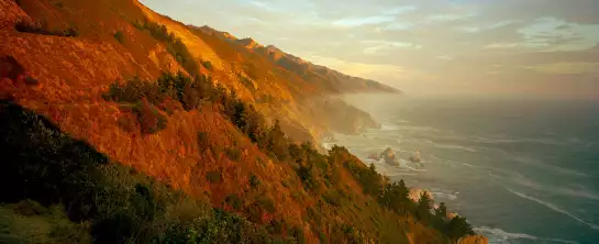 Côte crépusculaire sur Big sur - paysage nature