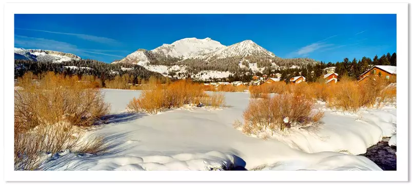 Station de ski Mammoth lakes - affiche montagne