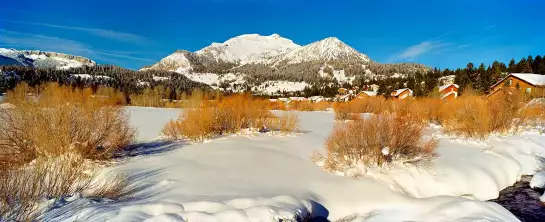 Station de ski Mammoth lakes - affiche montagne