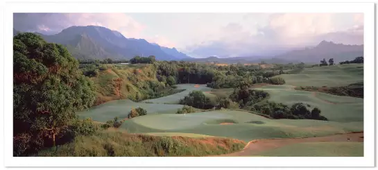 Ile de Kauai - affiche de golf