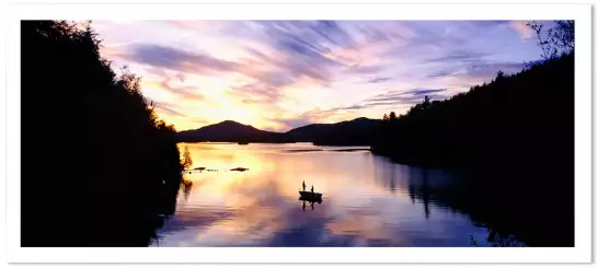 Crépuscule lac Saranac - affiche nature