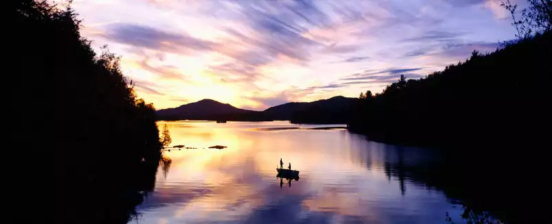 Crépuscule lac Saranac - affiche nature