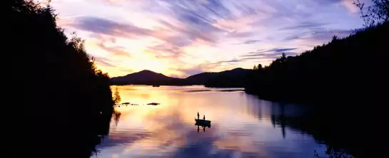 Crépuscule lac Saranac - affiche nature