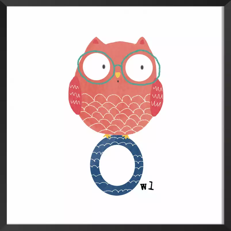 O comme owl - affiche alphabet