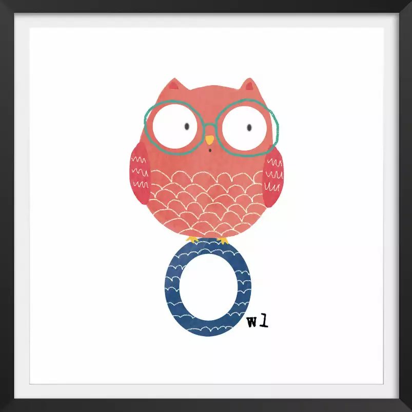 O comme owl - affiche alphabet