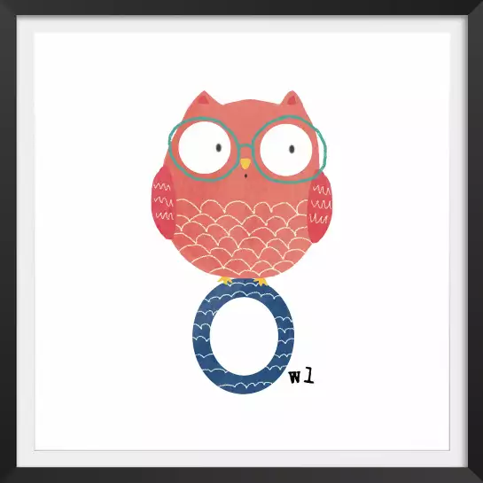 O comme owl - affiche alphabet