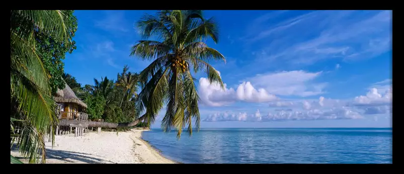 Paradis sur la plage de Matira - affiche mer