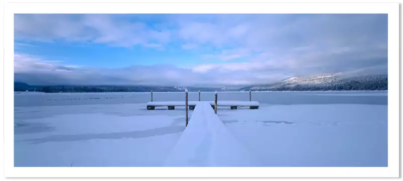 Jetée enneigée en Idaho - paysage hiver