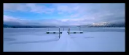 Jetée enneigée en Idaho - paysage hiver