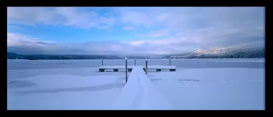 Jetée enneigée en Idaho - paysage hiver