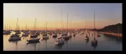 Port de Chicago - affiche coucher de soleil sur la mer