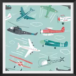 Avions à gogo - affiche chambre enfant