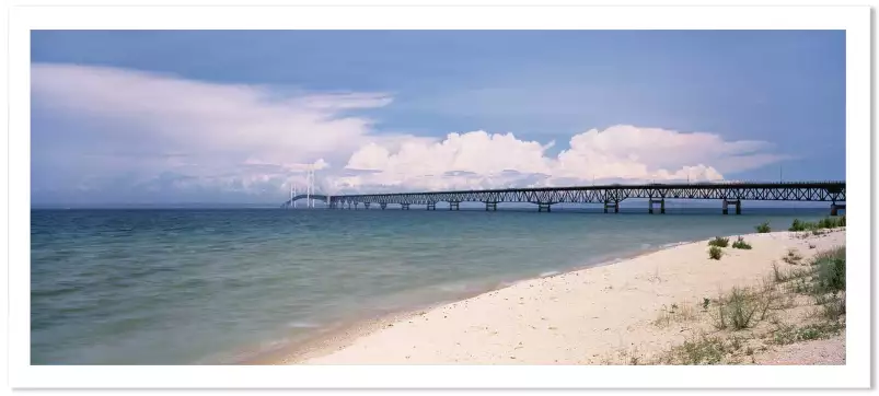 Pont Mackinac sur le Lac Michigan - tableau nature