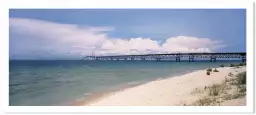 Pont Mackinac sur le Lac Michigan - tableau nature