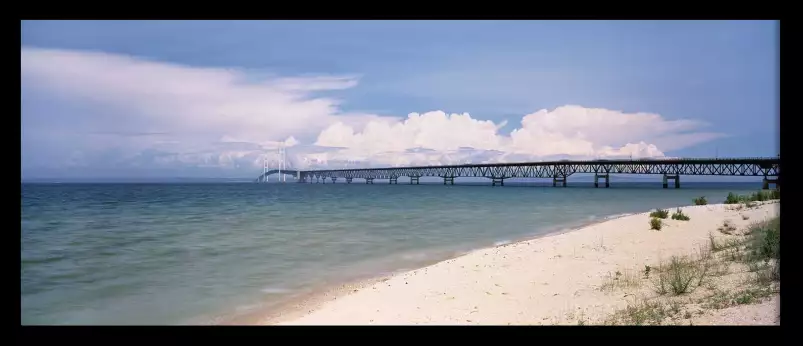 Pont Mackinac sur le Lac Michigan - tableau nature