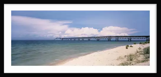 Pont Mackinac sur le Lac Michigan - tableau nature