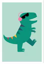 Dino music - affiche chambre enfant