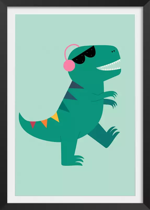 Dino music - affiche chambre enfant