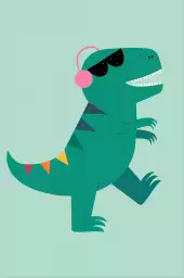 Dino music - affiche chambre enfant