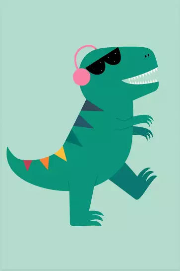 Dino music - affiche chambre enfant