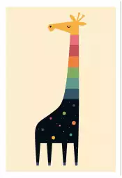 Girafe galaxie - affiche chambre enfant