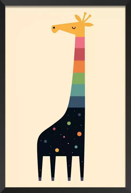 Girafe galaxie - affiche chambre enfant