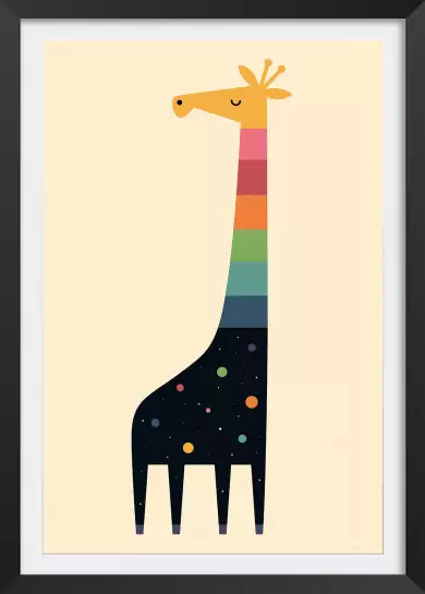 Girafe galaxie - affiche chambre enfant