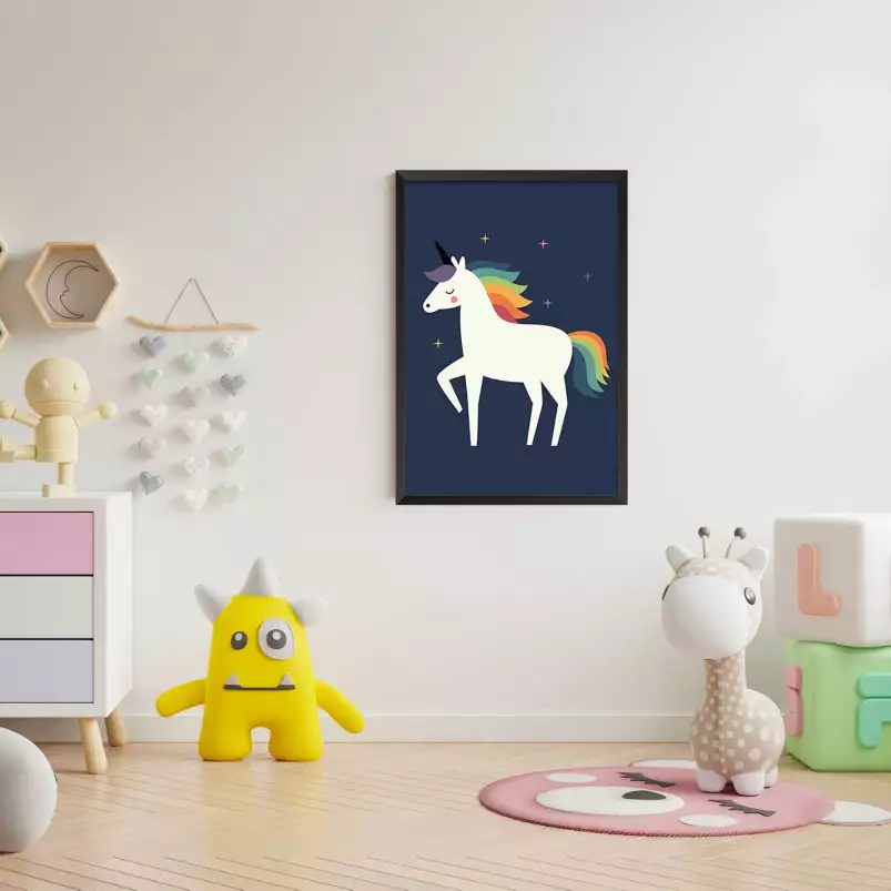 Licorne étoilée - affiche chambre fillette