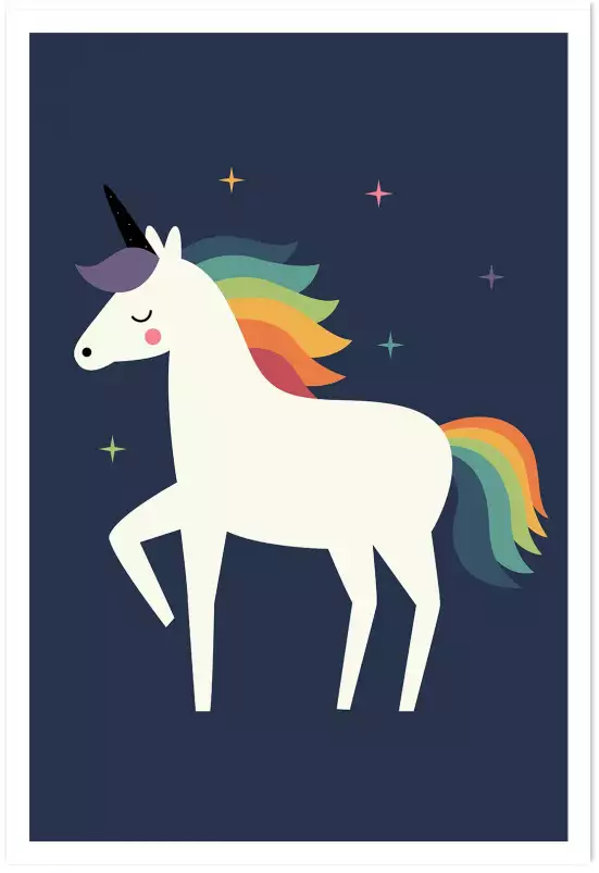 Licorne étoilée - affiche chambre fillette