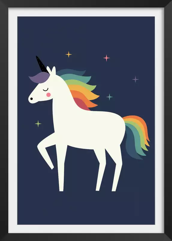 Licorne étoilée - affiche chambre fillette