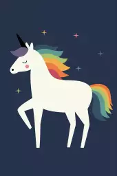 Licorne étoilée - affiche chambre fillette