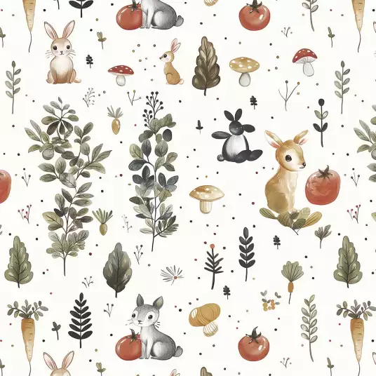 ForÃªt bÃ©bÃ© animaux - papier peint enfant