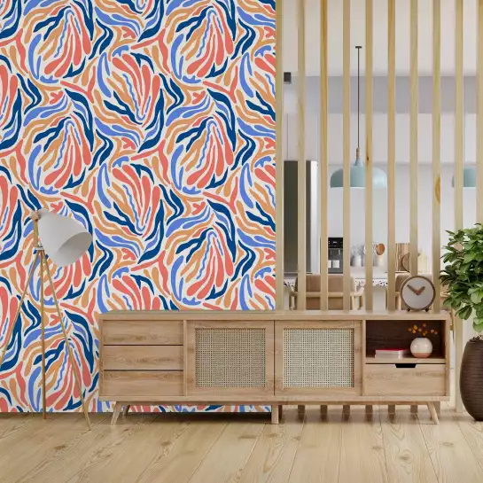 Zebra effet Matisse - Tapisserie panoramique graphique