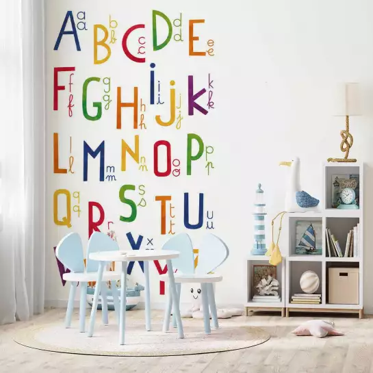 Alphabet sous toutes ses formes - tapisserie panoramique pour enfant