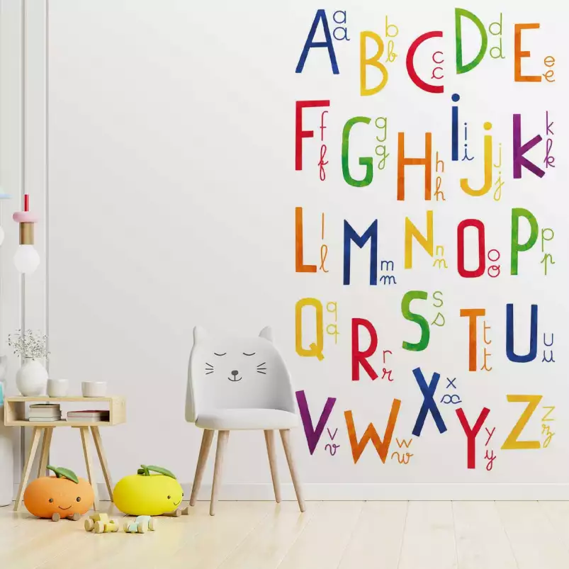 Alphabet sous toutes ses formes - tapisserie panoramique pour enfant