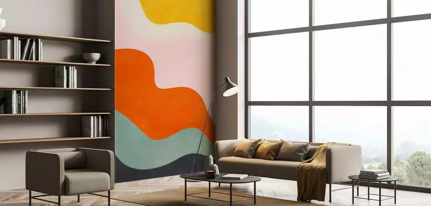 Orange pulse - papier peint abstraction