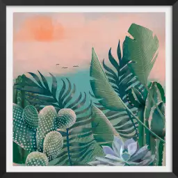 Jardin succulentes et cie - affiche art oriental