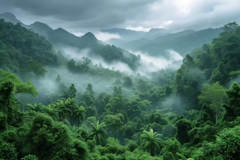 Jungle d'Asie du Sud Est - papier peint jungle