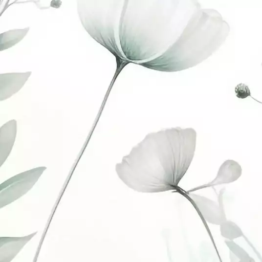 Fleurs blanches en aquarelle - papier peint motif plantes