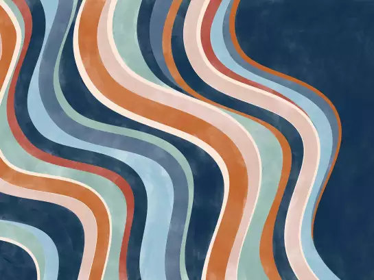 Waves color minimalist - papier peint abstrait