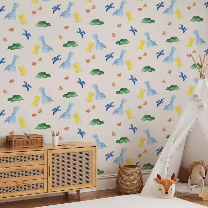 Dinos pop - tapisserie chambre enfant