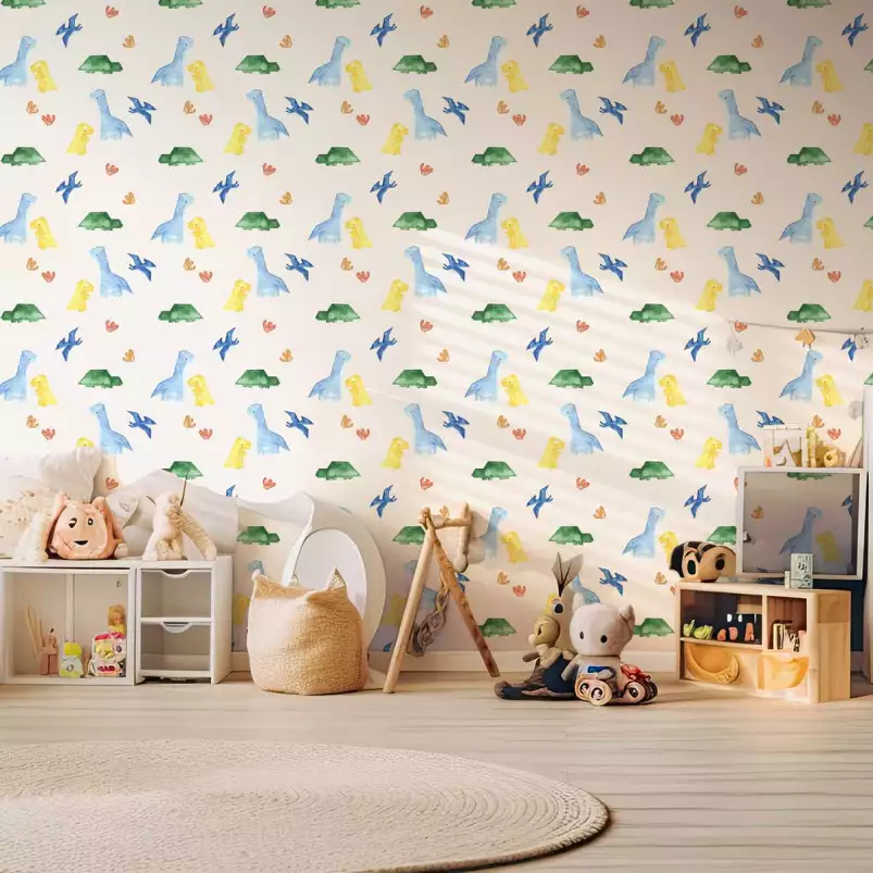 Dinos pop - tapisserie chambre enfant