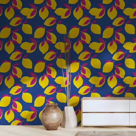 Citrons pop - tapisserie décorative