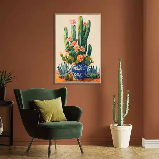 En terre et en pot - affiche cactus