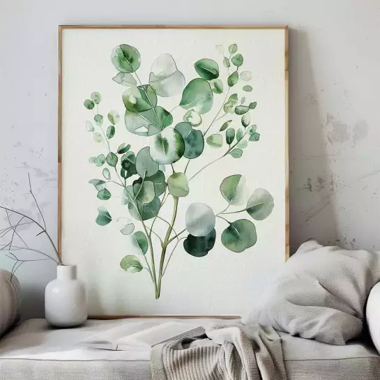 Aquarelle et eucalyptus - poster plante