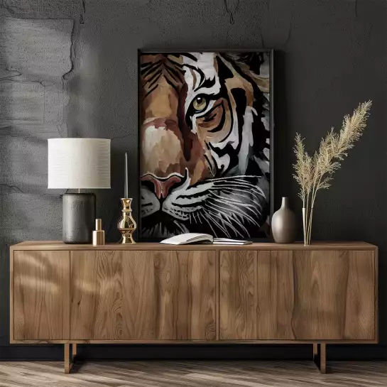 En gros plan - affiche tigre