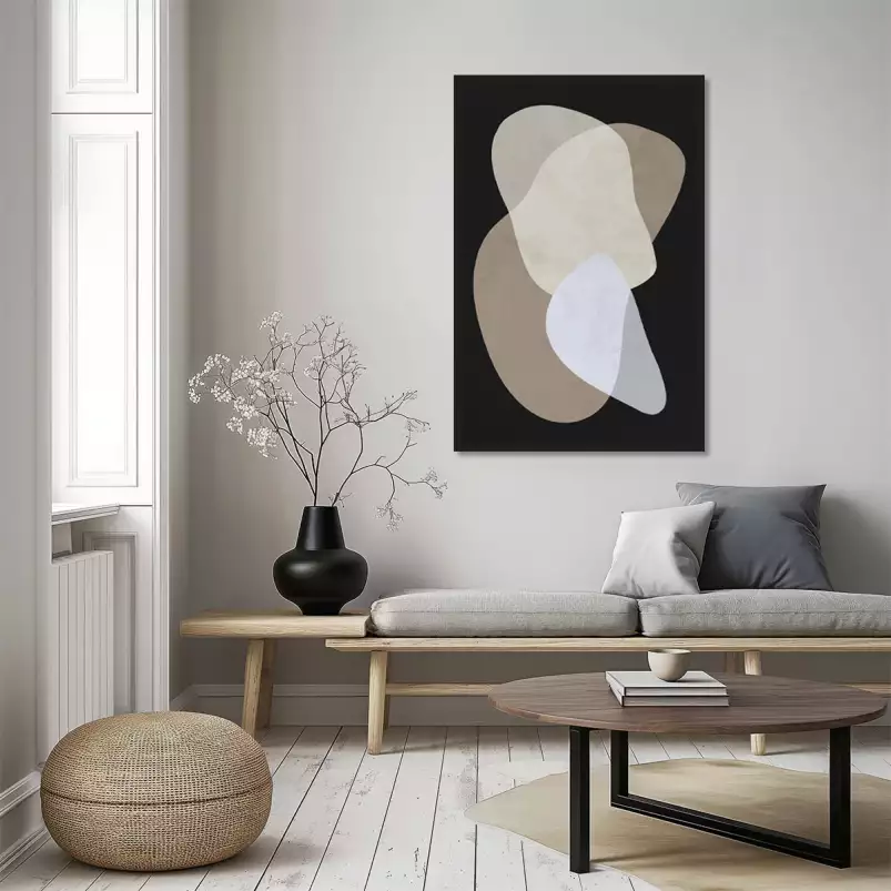 Beige circle - affiche courbe