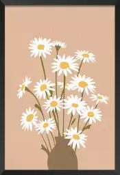 Paquerettes en vase - affiche de fleurs